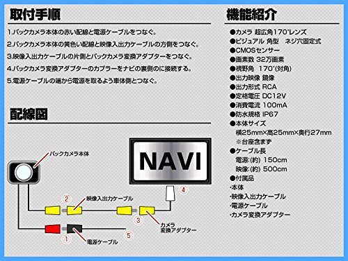 Amazon.co.jp: アクア 専用設計ナビ EX008V-AQ-PB 対応 広角170° CMOS